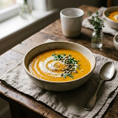 Cardamom, Carrot and Caramelised Onion Soup